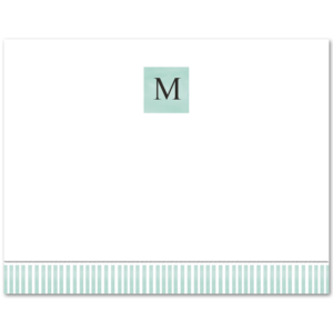 Women's Flat Note Cards (A2): Monogram with Stripes