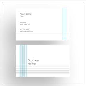 business card blue gray stripes
