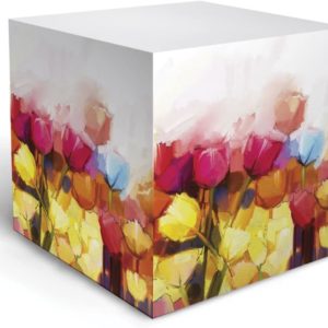watercolor tulip note cube